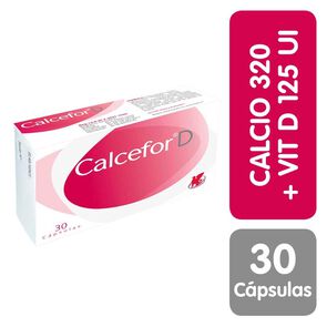 Product image of Calcefor D Calcio 320 mg Vitamina D3 1,25 mg 30 Cápsulas - Laboratorio chile