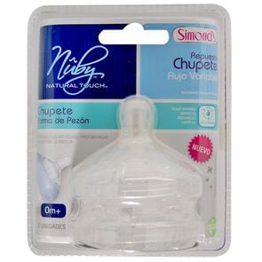 Product image of Nuby Repuesto Chupete Forma de Pezón Flujo Medio 3M + x2 - Simonds