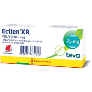 Product image of Ectien XR Venlafaxina 75mg 30 Cápsulas Liberación Prolongada - Chile recetario