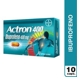 Product image of Actron 400 Ibuprofeno 400 mg 10 Cápsulas Blandas - Bayer