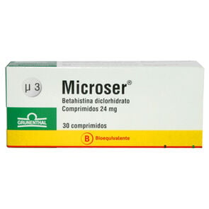 Microser Betahistina 24 mg 30 Comprimidos - Grunenthal