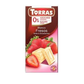 Chocolate Blanco Con Fresas Sin Azúcar 75g - Torras