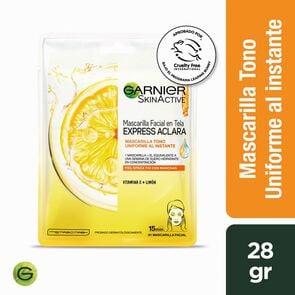 Product image of Skin Active Mascarilla Facial En Tela Express Aclara Vitamina C + Limón X1 - Garnier skin active