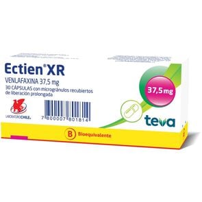 Product image of Ectien XR Venlafaxina 37,5mg 30 Cápsulas Liberación Prolongada - Chile recetario