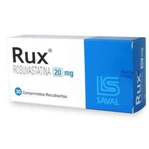 Rux Rosuvastatina 20 mg 30 Comprimidos Recubierto - Saval