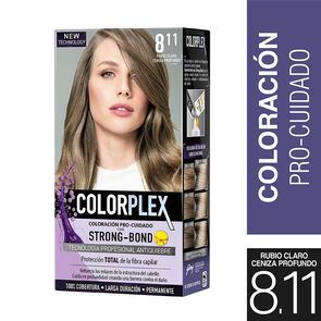 Product image of Coloración Permanente Pre-Cuidado Strong-Bond 8.11 Rubio Claro Ceniza Profundo - Colorplex