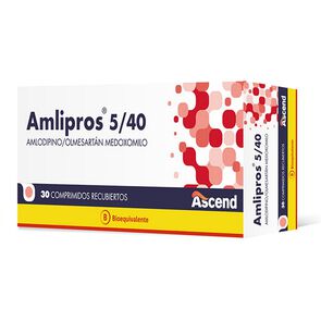 Amlipros Amlodipino 5 mg Olmesartan 40 mg 30 Comprimidos Recubiertos - Ascend