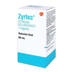 Zyrtec Cetirizina  1mg/mL Jarabe 60 mL - Glaxo farma