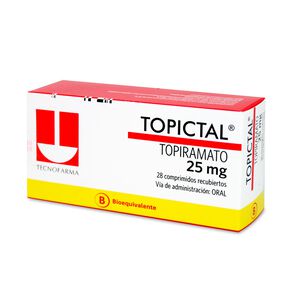 Product image of Topictal Topiramato 25 mg 28 Comprimidos Recubiertos - Tecnofarma