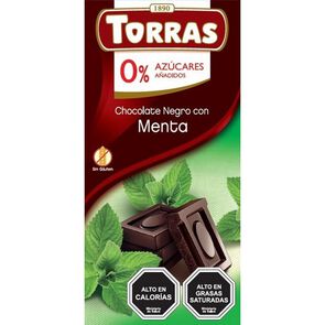 Product image of Chocolate Negro con Menta Sin Azúcar 75 gr - Torras