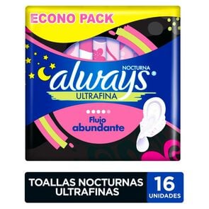 Product image of Toalla Higiénica Nocturna Ultradelgada Tela Suave  16 Unidades - Always