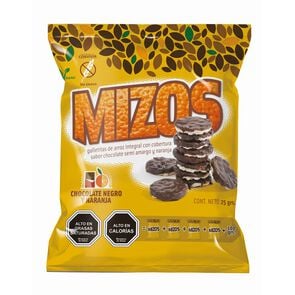 Product image of Galletas de Arroz con Cobertura Chocolate Naranja 25 gr - Mizos