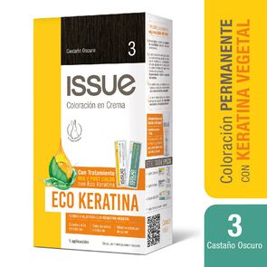 Eco Keratina Kit De Coloración En Crema Tono 3 Castaño Oscuro - Issue