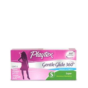 Product image of Tampón Gentle Glyde Super Con Aplicador Flujo Moderado a Intenso 8 Unidades - Playtex