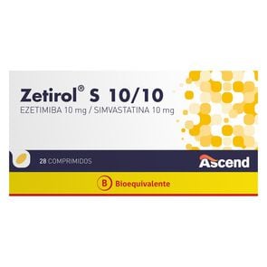 Zetirol S 10/10 Ezetimiba 10 mg Simvastatina 10 mg 28 Comprimidos - Ascend