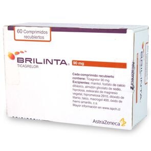 Product image of Brilinta Ticagrelor 90 mg 60 Comprimidos Recubiertoss - Astrazeneca