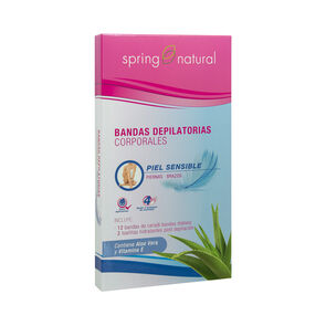 Product image of 12 Bandas Depilatorias Corporales + 2 Toallitas Hidratantes - Spring natural