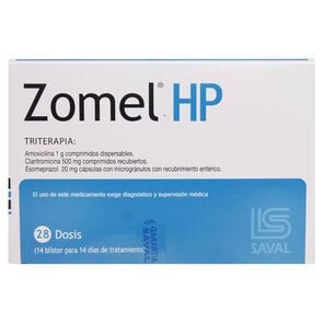 Zomel HP Triterapia Amoxicilina 1 GR Comprimido 28 Dosis - Saval