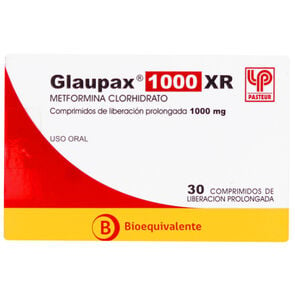 Glaupax XR Metformina 1000 mg 30 Comprimidos - Pasteur