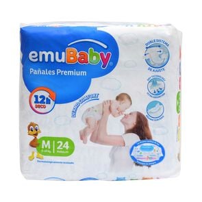 Pañales Premium 12H Seco M 5-10Kg x 24 - Emu baby