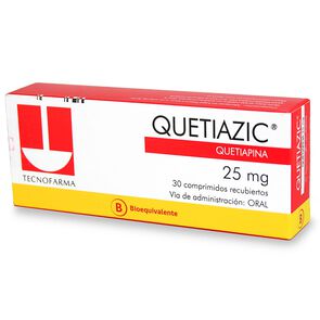 Product image of Quetiazic Quetiapina 25 mg 30 Comprimidos Recubierto - Tecnofarma