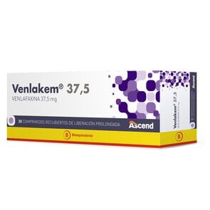 Product image of Venlakem Venlafaxina 37,5 mg 30 Comprimidos Recubiertos - Ascend