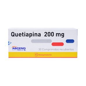 Quetiapina 200 mg 30 Comprimidos Recubiertos - Genericos bioequivalentes