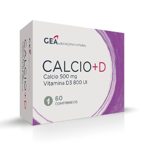 Product image of Calcio 500 mg + Vitamina D 800 UI 60 Comprimidos - Gea