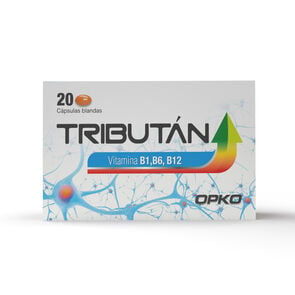 Product image of OPKO Tribután Vitamina B1 100mg Vitamina B6 200 mg Vitamina b12 200 mcg 20 Cápsulas blandas