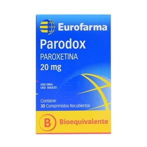 Parodox Paroxetina 20 mg 30 Comprimidos Recubiertos - Eurofarma