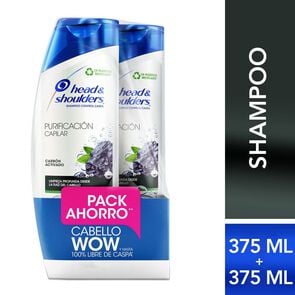 Pack Shampoo Purificacion Capilar Carbón Activo 2 unidades 375 mL - Head & shoulders