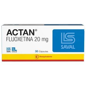 Product image of Actan Fluoxetina 20 mg 30 Cápsulas - Saval