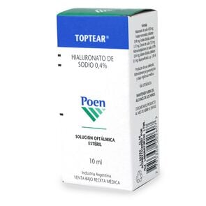 Product image of Toptear Hialuronato de Sodio 0,4% Solución Oftalmica 10 mL - Pharma investi