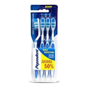 Product image of Cepillo Dental Adulto Medio Triple Protección X4 - Pepsodent