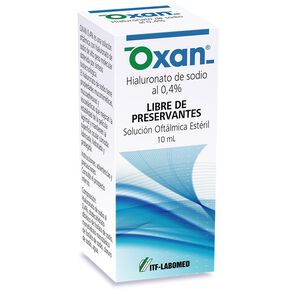 Product image of Oxan Hialuronato de Sodio 0,4% Solución Oftálmica 10 mL - Itf farma