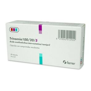 Product image of Trinomia 100/20/5 Acido Acetilsalicilico 100 mg 28 Cápsulas - Ferrer