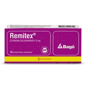 Remitex Cetirizina 10 mg 30 Comprimidos Recubierto - Bago