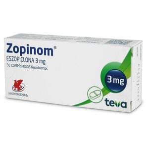 Product image of Zopinom Eszopiclona 3 mg 30 Comprimidos Recubierto - Chile recetario