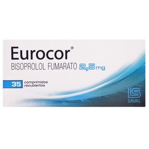 Eurocor Bisoprolol 2,5 mg 35 Comprimidos Recubiertoss - Saval