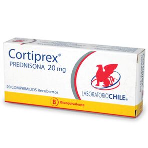 Cortiprex Prednisona 20 mg 20 Comprimidos Recubierto - Laboratorio chile