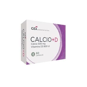 Calcio + D Calcio 500 mg Vitamina D3 800 UI 60 Cápsulas - Gea