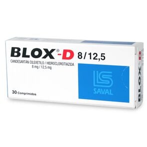 Product image of Blox-D Candesartan 12,5 mg / 8 mg 30 Comprimidos - Saval