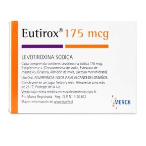 Product image of Eutirox 175 Levotiroxina 175 mcg 50 Comprimidos - Merck