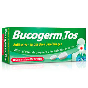 Bucogerm Tos Noscapina 10 mg Clorhexidina 5 mg 10 Comprimidos Masticable - Mintlab