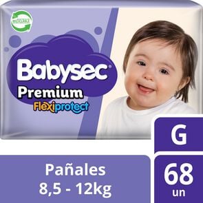 Premium Flexiprotect Pañales Desechables Talla G 68 Unidades - Babysec