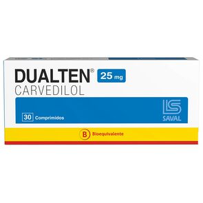 Product image of Dualten Carvedilol 25 mg 30 Comprimidos - Saval