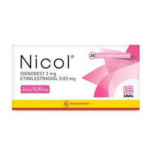 Nicol Dienogest 2 mg Etinilestradiol 0,03 mg 28 Comprimidos Recubiertos - Saval