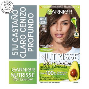 Product image of Coloración Garnier Ultra Cobertura 51 Castaño Claro Cenizo Profundo - Nutrisse