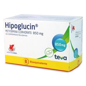 Hipoglucin Metformina 850 mg 60 Comprimidos Recubiertos - Laboratorio chile