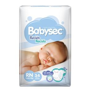 Pañales de Bebé Recien Nacido Ultrasuave Talla RN 34 Unidades - Babysec